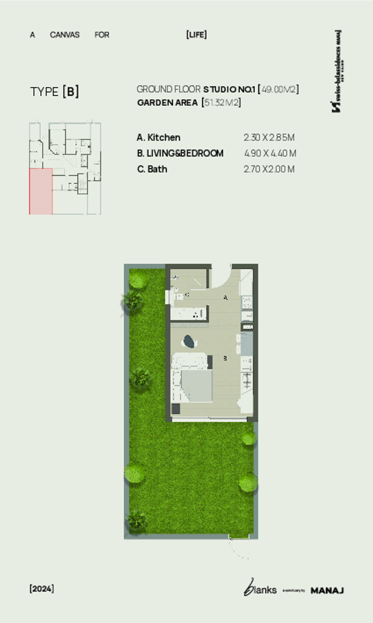 Service Apartment — Ground